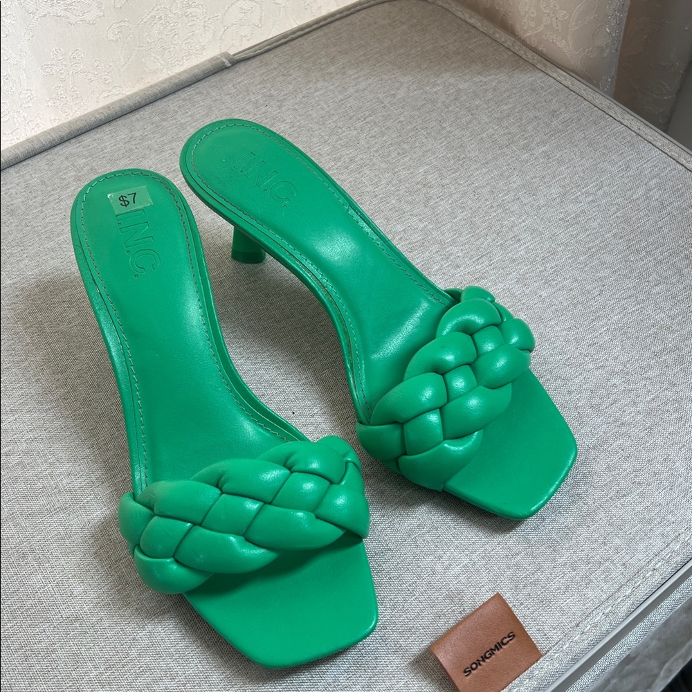 Green INC International Concepts Braided Kitten heels women’s size 6.5